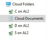 The Cloud Folders navigation tree expanded, showing Cloud Documents selected under the available drives
