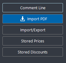 The side panel showing the Stored Prices and Stored Discounts buttons