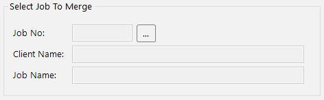 The Select Job To Merge section with the Job No browse button.